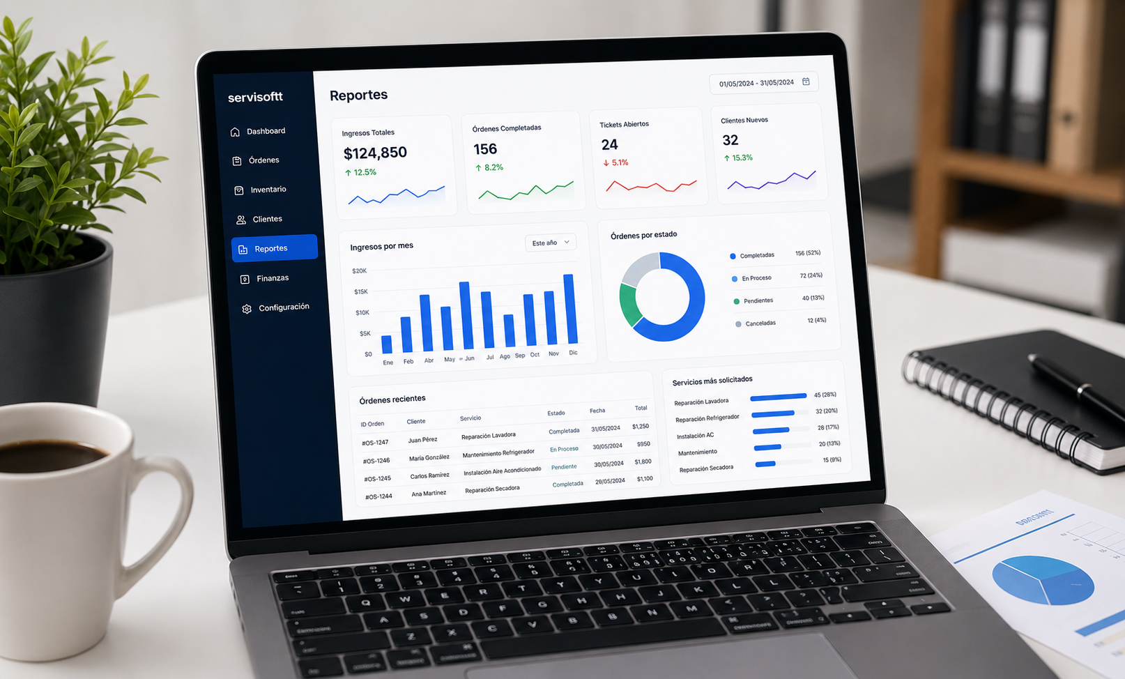 Reportes y estadísticas de ingresos para software de servicentro - Servisoftt